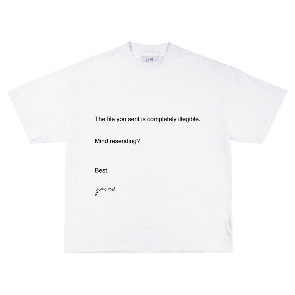 Illegible Oversized T-Shirt (White)