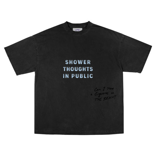 Shower Thoughts Oversized T-Shirt (Industrial Black)